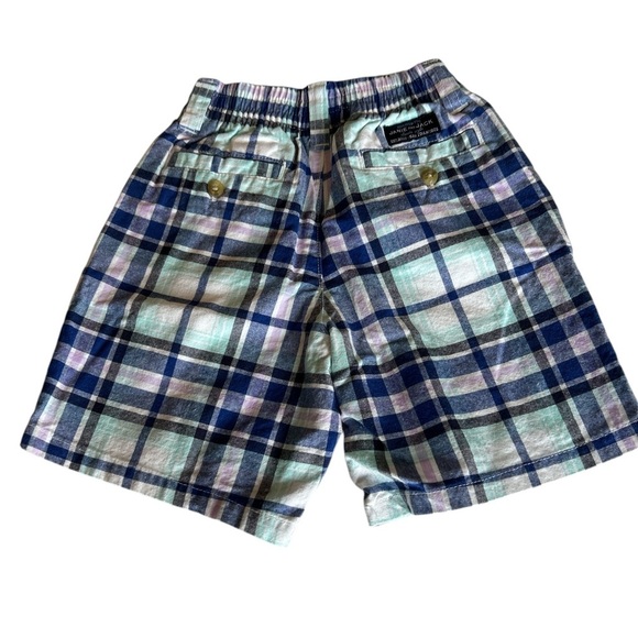 Janie and Jack Plaid Baby Boy Shorts - Blue and White - Picture 2 of 4